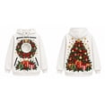 thumbnail image 2 of Unisex Pet Pouch Sweatshirt Couple Matching Xmas Snowman/Reindeer Animal Themed Print Hoodies with Zippers Christmas Cat Carriers Sweatshirts White1 S, 2 of 5