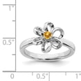 thumbnail image 5 of Sterling Silver Polished Citrine Flower Ring, 5 of 5