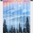 thumbnail image 4 of Mountain Forest Curtain Panels Nature Pine Forest Fantasy Morning Mist Print Blackout Window Treatment Thermal Insulated Drapes for Kitchen/Bedroom W63 x L63 Inch, 4 of 5