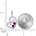 thumbnail image 2 of 925 Sterling Silver Womens Round Cubic Zirconia 2 Two Red Stone Love Heart Fashion Charm Pendant Necklace Pendant for Wo, 2 of 2