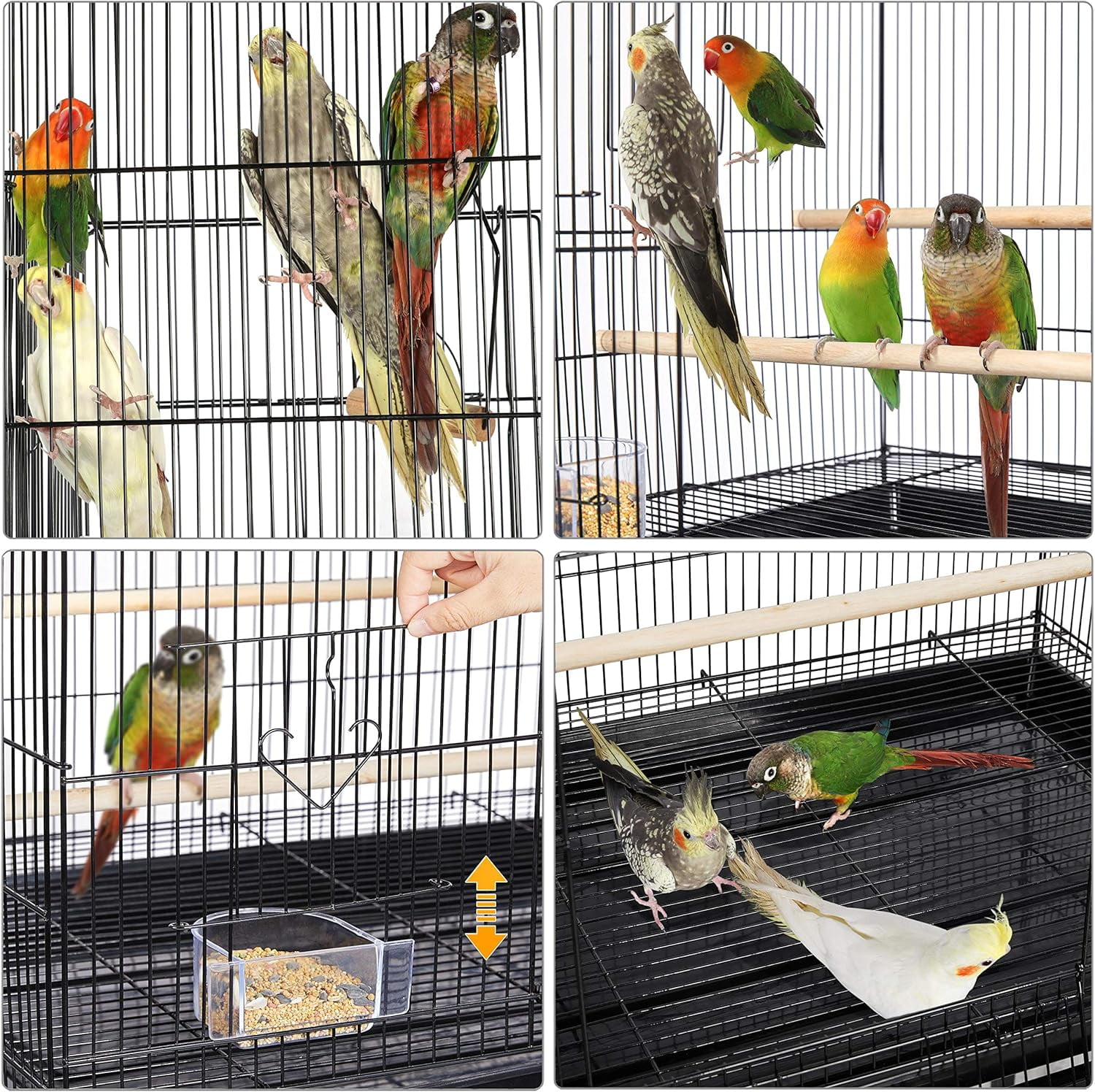 Favory 30'' Length Flight Bird Cage Iron Flight Parrot Cage for Small Parrots Parakeets Cockatiels Budgies Conures Quaker Parrot