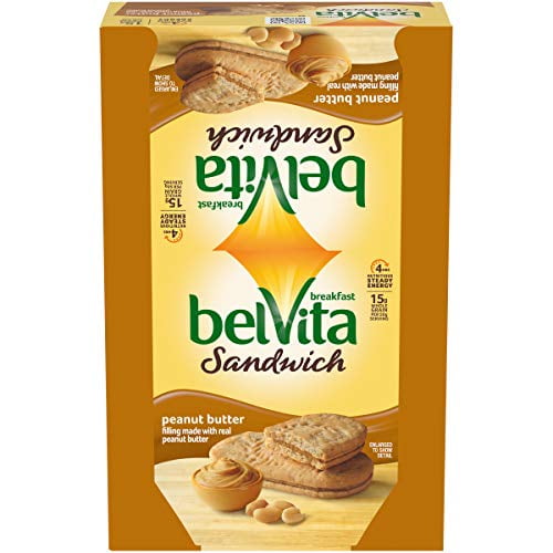 Nabisco belVita Breakfast Biscuits Peanut Butter Sandwich 1.76 oz Pack 8/Box 04068