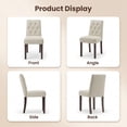 thumbnail image 5 of EOP Dining Chairs Set of 2, Modern Upholstered Fabric Dining Room Chairs, Armless Kitchen Side Chairs with Wood Legs and Padded Seat for Living Room, Bedroom, Kitchen, Beige, 5 of 9