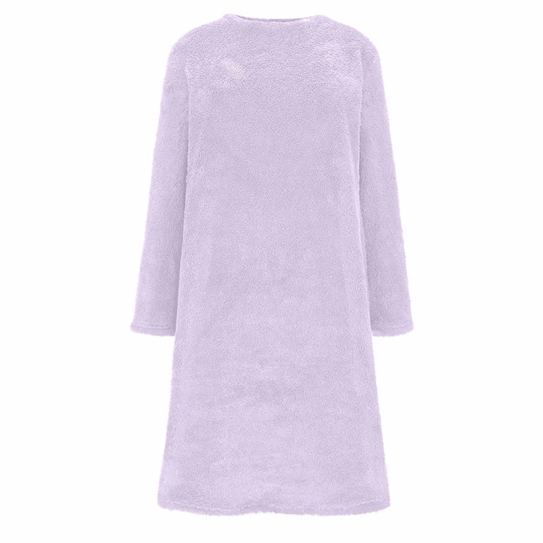 open lace back dress AOCATE Plus size dress Plus Solid Contrast Fuzzy Velvet Wrap Dress (Color :  Purple, Size : 2XL): Buy Online at Best Price in UAE main image 0