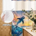 thumbnail image 3 of No Hook Shower Curtain, Blue Coastal Shower Curtains for Bathroom with See Through Top Window, Dolphin Summer Beach Nautical Ocean Waterproof & Washable Bath Curtain Stand Up Stall 36"x72", 3 of 9