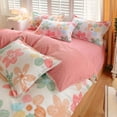 thumbnail image 7 of BlessLiving 3Pcs Duvet Cover Set for Adult Twin Size Pink Bedding Set Colorful Flower Comforter Cover Set, 7 of 7