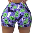 thumbnail image 2 of Fuzoiu Cute Halloween Print Women's Workout Shorts,Workout Biker Shorts Women,Exercise Fitness Shorts,Scrunch Short, Athletic Shorts for Gym Yoga Running Sport Active-Medium, 2 of 8