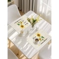 thumbnail image 5 of Sunflower Placemats Set of 4, Vintage Botanical Placemats for Dining Table, Place Mats for Kitchen Tabletop, Waterproof Wipeable Dining Table Mats Set, 5 of 9