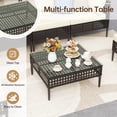 thumbnail image 5 of UDPATIO 7 Piece Wicker Patio Furniture Set, Outdoor Conversation Set， Sectional Sofa with Glass Coffee Table， Outdoor Sofa for Porch, Backyard, Black&Beige, 5 of 8