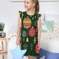 thumbnail image 4 of Balery Christmas Camisón de princesa para niñas, pijama de algodón con mangas abullonadas, suave y bonito.-Small, 4 of 6