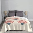 thumbnail image 3 of Japanese Style Pink Fan Throw Blanket, Super Soft Anti-Pilling Flannel Bed Blankets, 40"x30", 3 of 8
