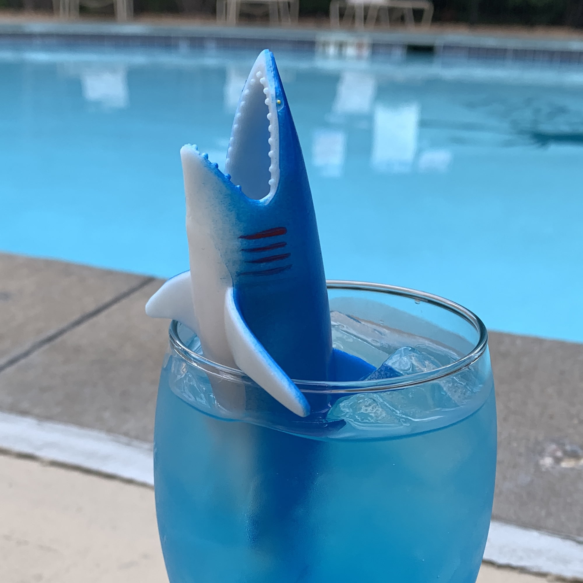 Plastic Sharks for Drinks - Great Shark Decor for Shark Parties, Shark Decorations for Fun Theme Party, Vinyl Sharks for Drinks, Lemonade & More
