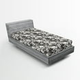 thumbnail image 2 of Ambesonne Flowers Fitted Sheet, Mimosa Frangipani Print, Twin Size, Warm Taupe Dimgray, 2 of 5