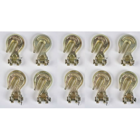 

10x G70 5/16 Clevis Grab Hooks Tow Chain f Flatbed Trailer Tie Down Hauling Rig