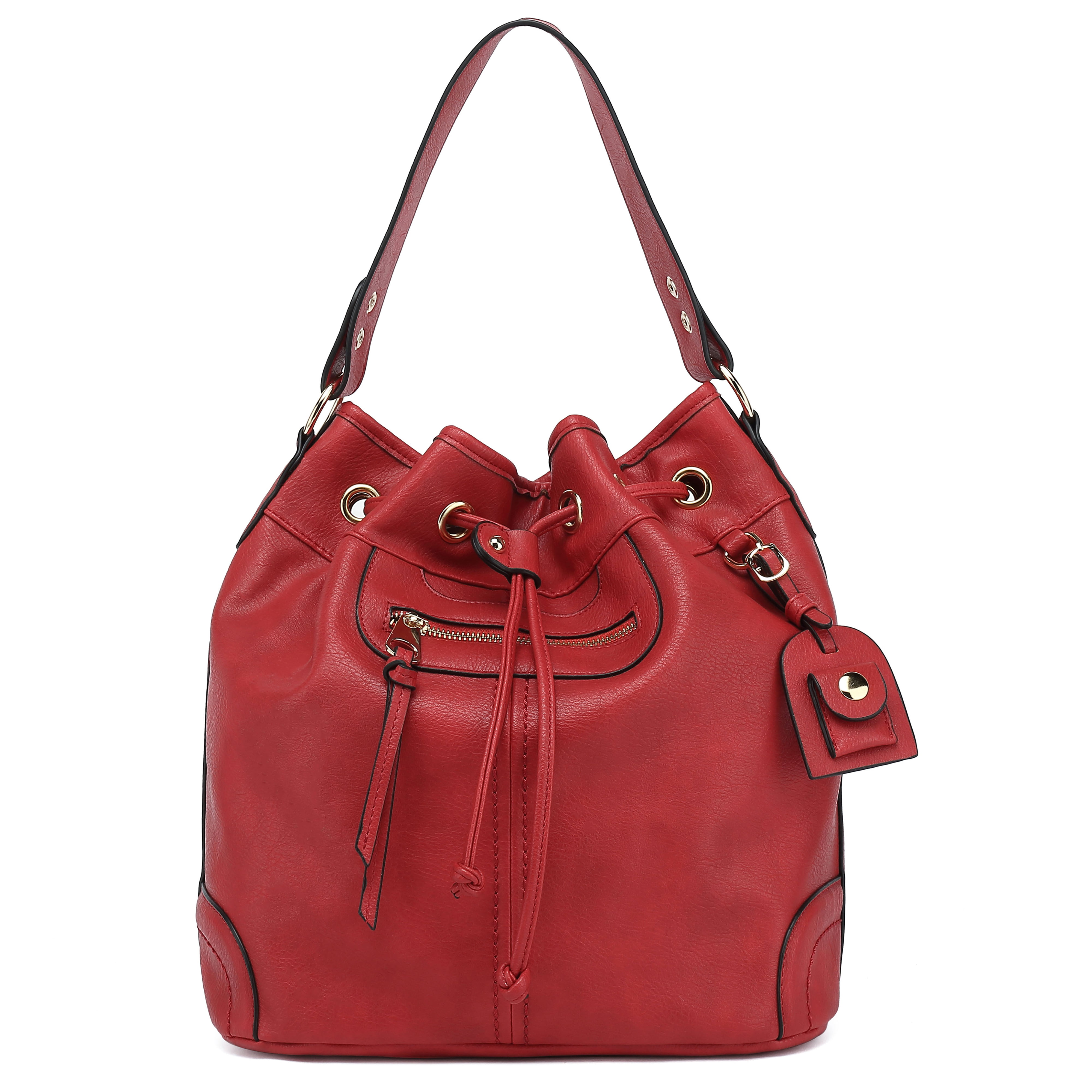 Color : Khaki, Size : OneSize Fine Bag/Canvas Bucket Bag Casual Retro Large Capacity Handbag Solid Color Womens Shoulder Bag Multi-Pocket Capacity