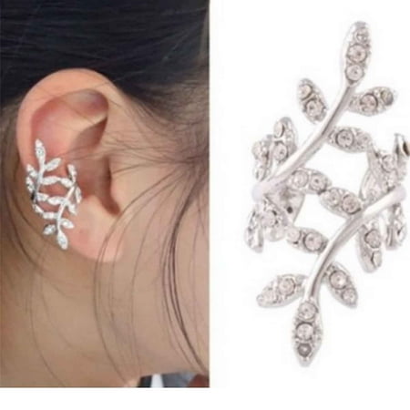 Cuff Punk Emo Stud - Sexy Sparkles Ear Cuff Clip Wrap Earring Stud For Women And Girls Clip On The Ears