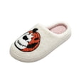 thumbnail image 3 of KEVCHE Womens Halloween Pumpkin Slippers for Warm Indoor Wear, Plush Spooky Design House Shoes for Men Women, Winter Home Fluffy Floor Slippers with Non-Slip Sole, 3 of 6