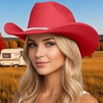 thumbnail image 1 of Cowboy Hat for Home and Casual Wear - Sparkling Rhinestone Wide Brim Sun Travel Western Style Accessory, 1 of 4