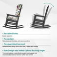 thumbnail image 2 of JUSTLET HDPE Single Rocking Chair with 1 Detachable Cushion - Waterproof, All-Weather Durable Outdoor Seating, Perfect for Poolside, Garden, Balcony, Gray Chair & Floral Cushion, 2 of 10