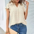 thumbnail image 6 of Fesfesfes Womens Summer Tops Fashion Womens Summer V-Neck Solid Short Sleeve Sexy Top Blouse Going Out Top L(US:8), 6 of 9
