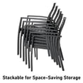 thumbnail image 6 of Anmutig Outdoor Dining Chairs with Aluminum Structure & Resin Seat,2pcs Stackable Patio Chairs for All-Weather Use,300LBS Capacity,Black, 6 of 6