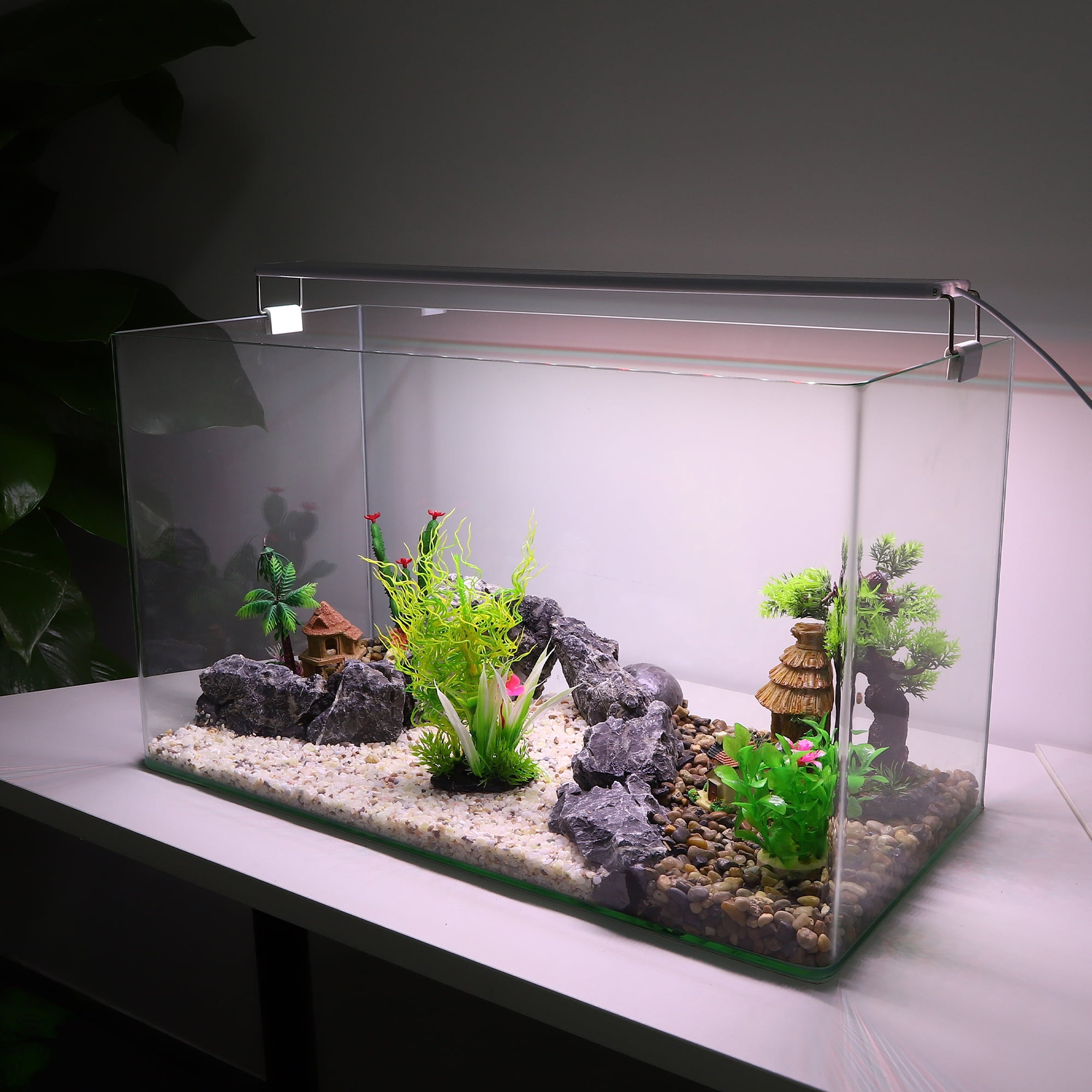 Unique Bargains 1 Pc Artificial Aquatic Plants for Fish Tank Plants Decor Green Yellow