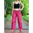 thumbnail image 2 of Bohotusk Red Night Glow Print Elasticated Smocked Waist Womens Harem Pants S/M to L/XL, 2 of 9