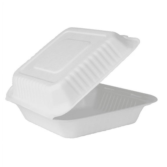 Karat Earth 9''x9" Compostable Bagasse Hinged Containers - 200 ct