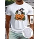 thumbnail image 1 of Halloween T-Shirt - Crew Neck Casual T-Shirt with Pumpkin Witch Hat Bunny - Summer Regular Short Sleeve Top, 1 of 6