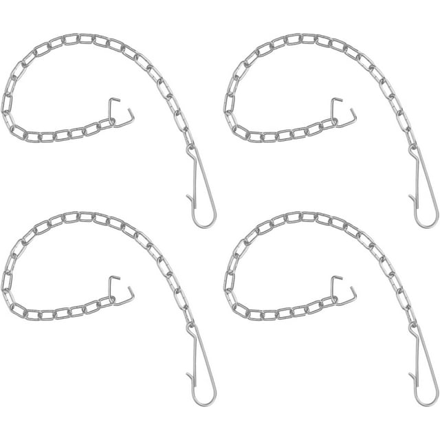 4pcs Stainless Steel Toilet Flapper Lift Chain, 9.84in Toilet Chain Replacement Kit Universal Toilet Bowl Flush Chain Silver Toilet Handle Chain with Hooks and Triangle Rings for Most Toilet FlappersD