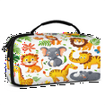 thumbnail image 2 of Herdesigns Jungle Animal Carry Case Compatible with Nintendo Switch 2017 & Oled 2021, with 20 Game Card Slots, Giraffe Elephant Leopard Portable Travel Carrying Case Pouch for Accessories & Games, 2 of 8