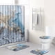thumbnail image 2 of Juego de cortinas de baño de poliéster antideslizante de estilo marino, 2 of 4