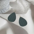 thumbnail image 5 of Deep Blue & Green Plaid Acrylic Dangle Teardrop Earrings For Women Lady, 5 of 7