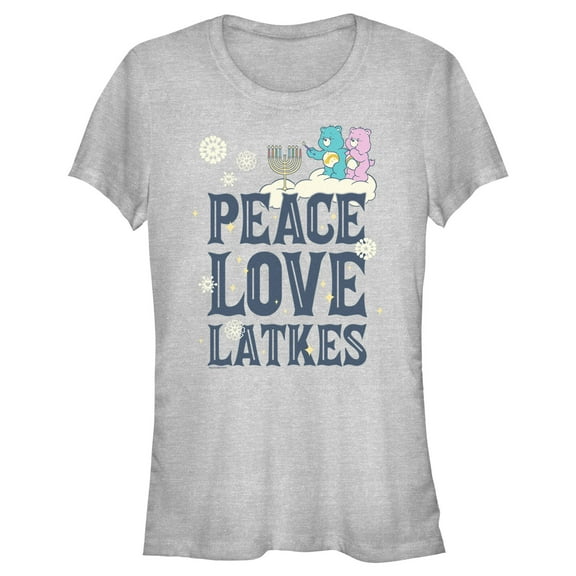 Junior's Care Bears Hanukkah Peace Love Latkes Graphic T-Shirt