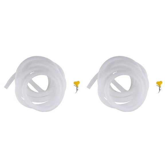 2X Dehumidifier Drain Hose, 13Ft Flexible Drain Hose with Cuttable Rubber Adapter and Connect Clamp, Hose Replacement