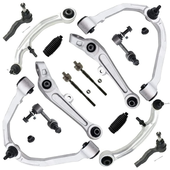 Detroit Axle - RWD Front Upper Lower Control Arms Sway Bars Tie Rods Replacement for Infiniti G35 Nissan 350Z