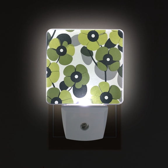 Yayeee LED Night Light for The Home Plug in With Light Sensors 2 Pack, Gray Floral