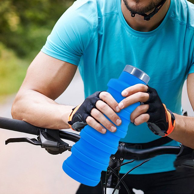 Botella Para Agua Botella de agua plegable Botella de agua expandible 500 ML a prueba de fugas para caminatas en el gimnasio
