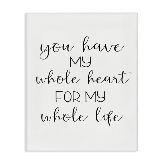 Stupell Industries Whole Heart For Life Text & Numbers Painting Wrapped Canvas Art Print Wall Art, 16 x 20