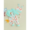 thumbnail image 3 of Inevnen My First Easter Baby Girl Boy Outfits 3PCS Infant Romper Bunny Pants Hat Clothes Set, 3 of 9