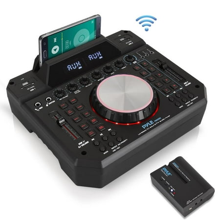 Pyle PMX6BU Wireless DJ Sound FX Bluetooth Stage & Studio Mixer System Karaoke Style Mic-Talkover, MP3/USB/SD Readers, FM