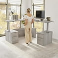 thumbnail image 2 of Stratus 72W Standing L Desk with Drawers in Platinum Gray - Engineered Wood, 2 of 8