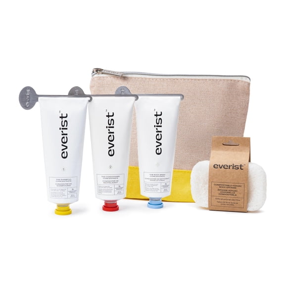 Everist The Complete Shower Kit, Strengthens & Repairs Hair, Deep Hydration & Smoothing, Shampoo, Deep Conditioner & Body Wash Concentrates,