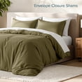 thumbnail image 6 of Bare Home Luxury Duvet Cover and Sham Set - Premium 1800 Collection - Ultra-Soft - King, Olive, 3-Pieces, 6 of 10