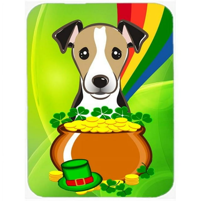 Carolines Treasures BB2005LCB Jack Russell Terrier St. Patricks Day Glass Cutting Board- Large