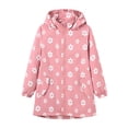 thumbnail image 1 of Veste Décontractée en Velours Imprimé pour Filles, Manches Longues, Col Montant, Poche, Capuche, 1 of 9