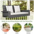 thumbnail image 5 of Costway 2-Person Patio PE Wicker Hanging Porch Swing Bench Chair with Cushion, 5 of 10