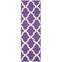 SAFAVIEH Cambridge Liam Geometric Wool Runner Rug, Purple/Ivory, 2'6" x 12'