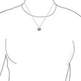 thumbnail image 3 of Bling Jewelry Womens Mini Purple CZ Butterfly Pendant Necklace Rose Gold Sterling Silver for Teens, 3 of 7