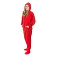 thumbnail image 4 of Big Feet Pjs Kids Red Fleece Hoodie Footed Onesie Pajamas for Boys & Girls Size 6, 4 of 7